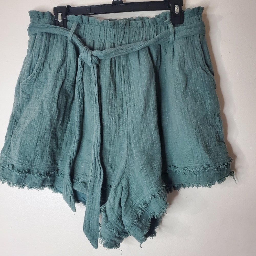 Arula Gauze Highrise Lined Paperbag BoHo Shorts Size 10/12